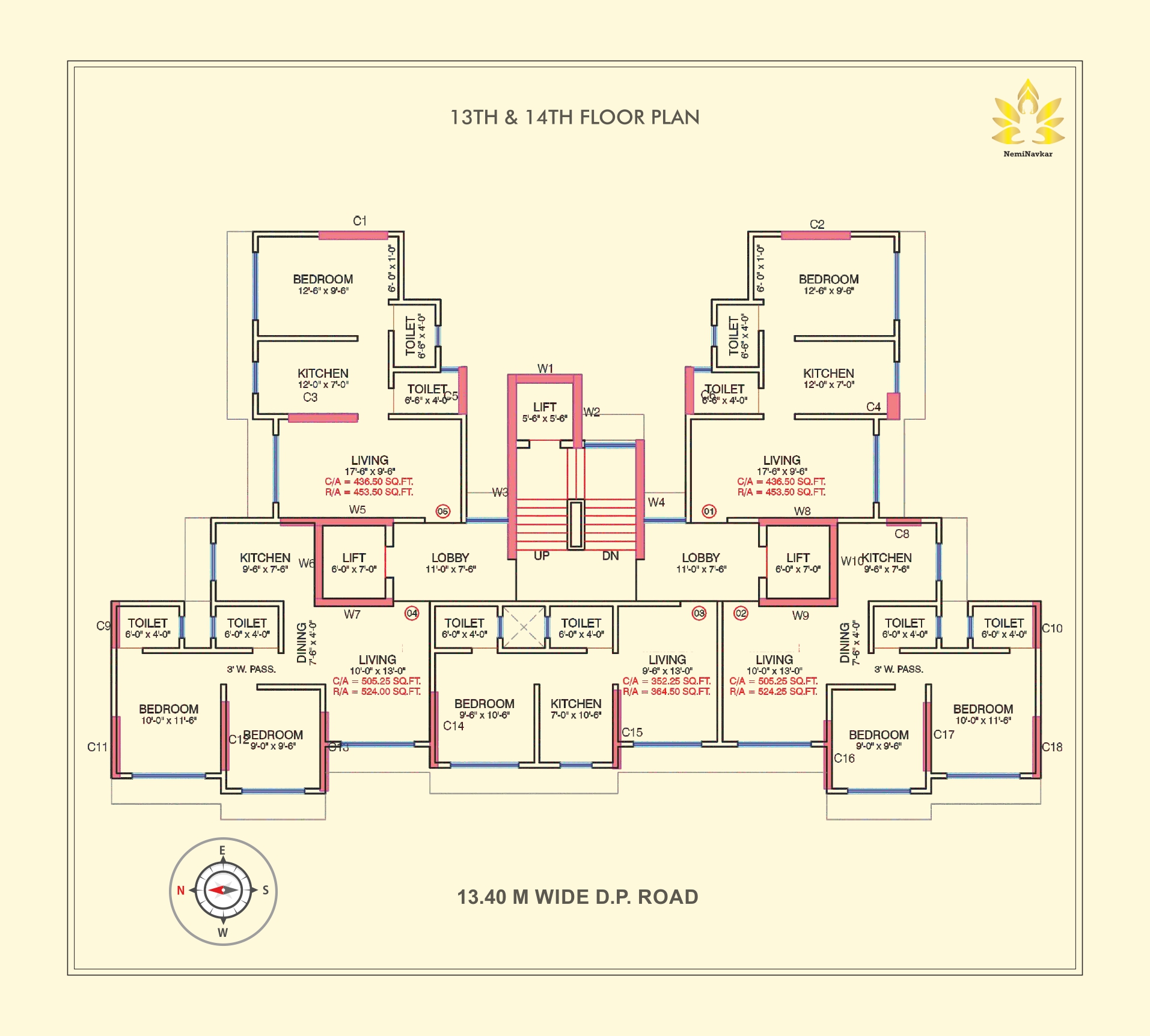 Neminavkar Dudhreshi 13th & 14th Floor Plan